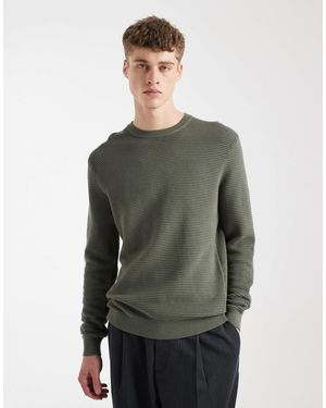 Only & Sons Crew Neck Ribbed Sweatshirt - Gray