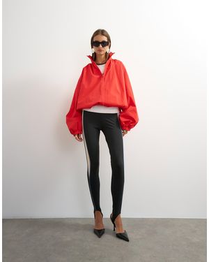 TOPSHOP Pleated Funnel Neck Anorak - Red