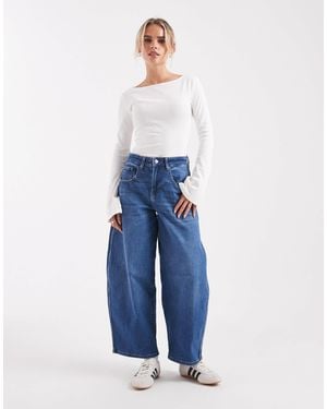 Only Petite Tamy Barrel Jeans - Blue
