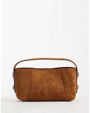 ASOS – mit nieten besetzte handtasche aus wildlederimitat - Braun