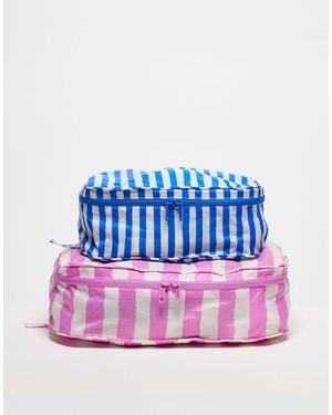 BAGGU – packing cubes im 2er-pack mit breiten streifen - Blau