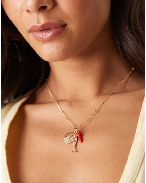 ASOS Collana Con Ciondoli Dorati A Forma Di Pesciolini E Moneta - Marrone