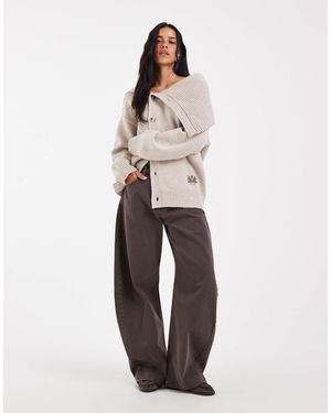 Muse Assembly Oversize-cardigan mit großem kragen fiona - Weiß
