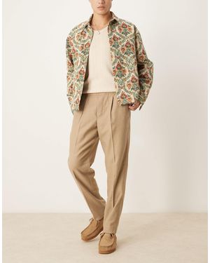 Abercrombie & Fitch Pull On Loose Trousers - Natural