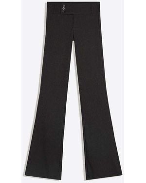 Bershka Tall Bengaline Flared Trousers - Black