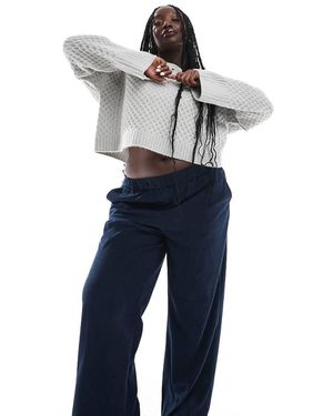 ONLY Wide Leg Pull On Cord Trouser - Blue