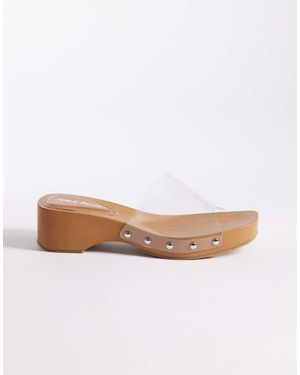 Public Desire Alma Clear Clogs - White