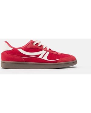 Pull&Bear Baskets rétro à lacets - Rouge