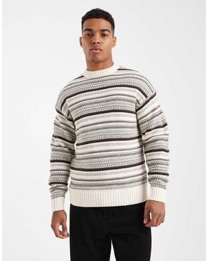 Only & Sons Textured Crew Neck Knit - Grey