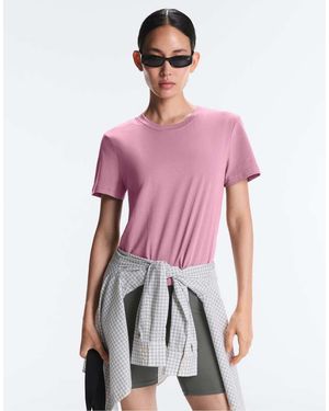 Oysho Regular Fit Cotton Blend Short Sleeve T-shirt - Pink