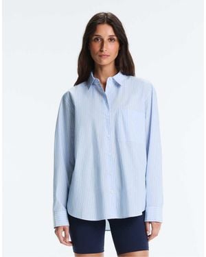 Oysho 100% Cotton Long-sleeved Shirt - Blue