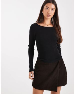 ASOS – hinten gebundenes feinstrick-oberteil - Schwarz