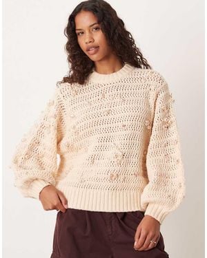 ASOS Embellished Oversized Jumper - Natural