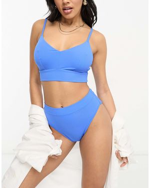 Lindex Hanna Rib High Waist Bikini Bottom - Blue