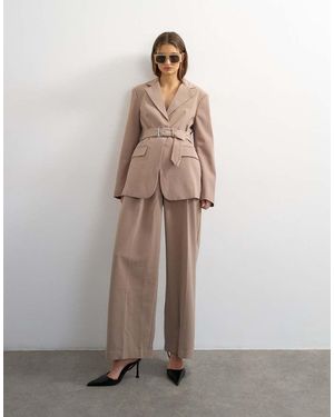 TOPSHOP Pantalones Beis De Corte Sartorial Muy Amplio (Parte De Un Conjunto)-Marrón