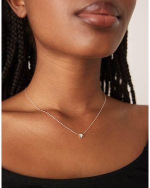 Orelia Mini Knot Fine Chain Necklace - Brown
