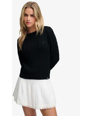 Superdry Essentials Sd&Co Cable Knit Jumper - Black