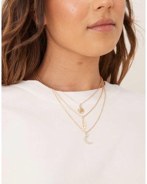 Accessorize Collar De Varias Hileras Con Diseño Celestial De - Neutro