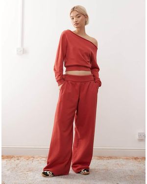 Collusion Low Rise joggers With Fold Over Waistband Co-ord - Red