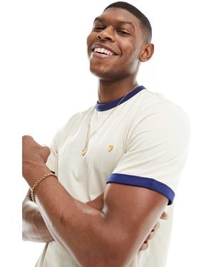 Farah Cotton Ringer Detail T-shirt - White