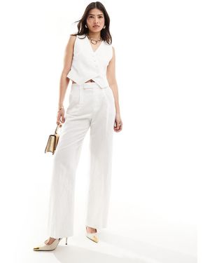 Mango Tailored Straight Leg Co-Ord Trousers - White