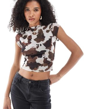 New Look Mesh High Neck Top - Black