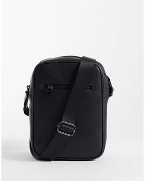 Mango Classic 100% Leather Cross Boady Bag - Black
