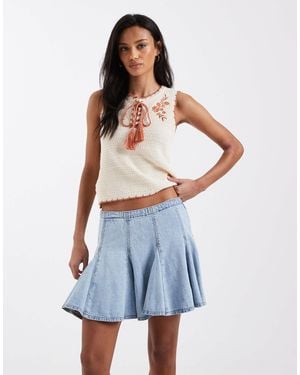 Levi's – kurzer jeans-faltenrock - Blau