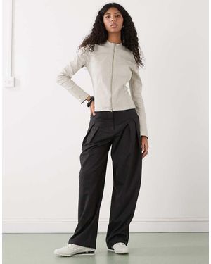 Weekday Fitted Zip Through Jacket - White