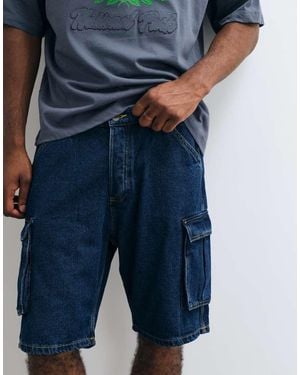Jack & Jones Alex baggy Denim Cargo Shorts - Blue