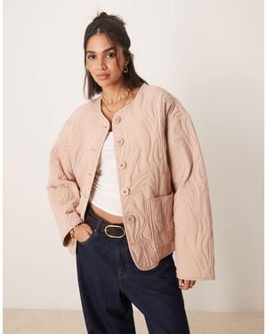 ASOS Textured Quilted Cotton Jacket - Natural