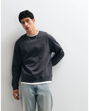 Jack & Jones Script Chest Logo Sweatshirt - Gray