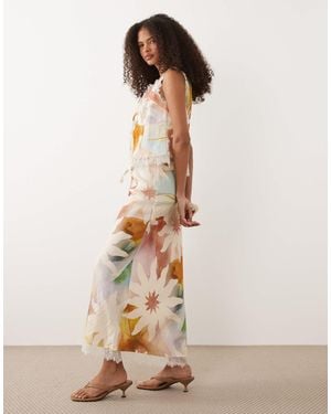 Never Fully Dressed Dorris Satin Maxi Skirt Co-ord - White