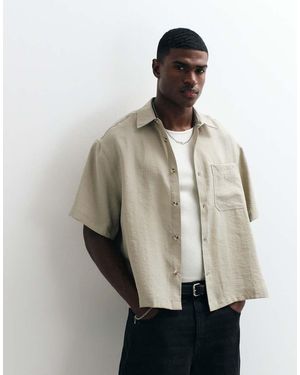 ASOS Boxy Oversized Drapey Shirt - Natural