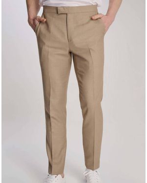 Harry Brown Archie Melange Slim Fit Suit Trousers - Natural