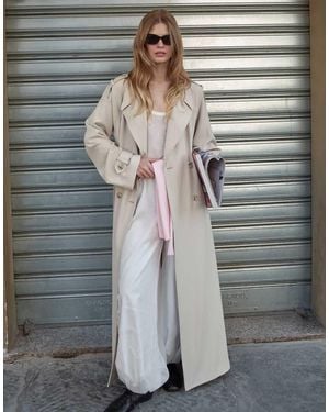 NA-KD Long Trenchcoat - Grey