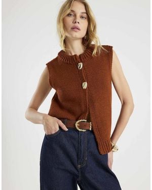 River Island Sleeveless Button Up Cardigan - Blue