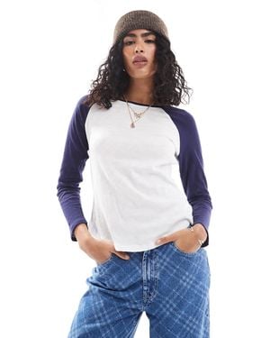 Cotton On Raglan Long Sleeve Top - Blue