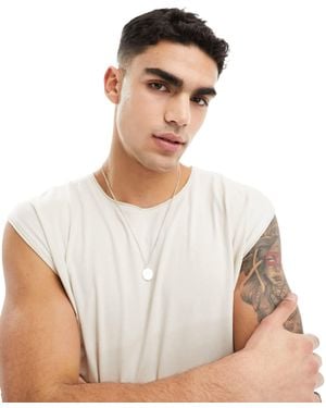 Brave Soul Raw Edge Vest - White