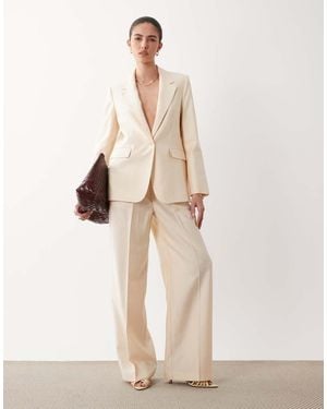 Mango Veronica Tailored Straight Trouser Co-ord - Natural