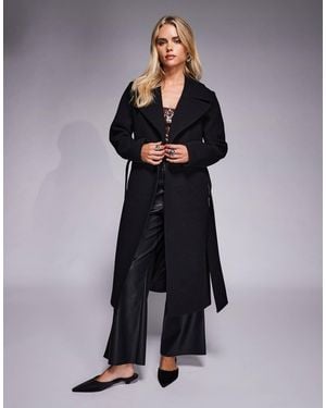 Forever New – formeller wickelmantel - Schwarz