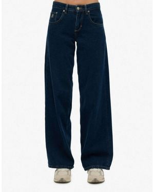Superdry – cult – weite jeans - Blau