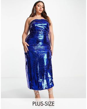 Collective The Label Exclusive Leg Split Sequin Midaxi Dress - Blue