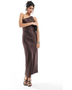 Object One Shoulder Satin Maxi Dress - Multicolour