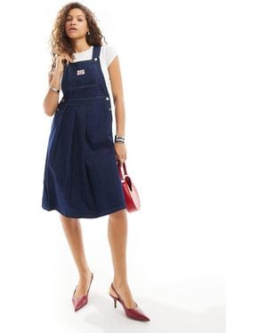 Urban Revivo Denim Pinafore Dress - Blue