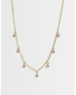 Reclaimed Vintage Stainless Steel Dainty Star Necklace - Natural
