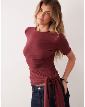 ASOS Superweiches wickeloberteil mit bindeband - Rot