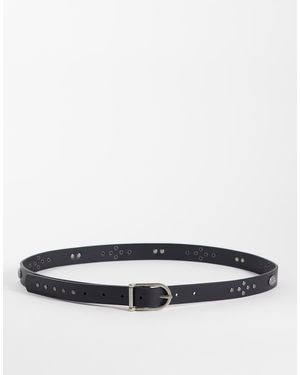 ASOS Studded Faux Leather Belt - White