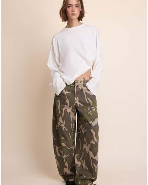 Stradivarius T-Shirt Met Lange Mouwen - Naturel