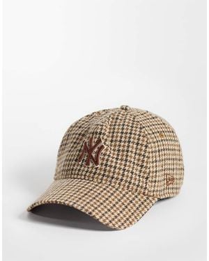 KTZ Ny Yankees 9forty Houndstooth Checked Cap - Natural